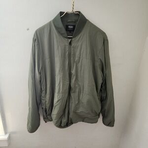 Levis Commuter Bomber Jacket Mens Large Olive Green Full Zip Lightweight Coat‎